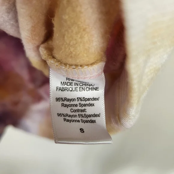 Young, Fabulous, and Broke Tie Dye Purple Pink Yellow Long Sleeve Sweater Sz S - Picture 5 of 6